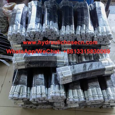 China 4SH 4SP Mangueira hidráulica, mangueira de borracha de alta pressão, mangueira de borracha flexível de alta pressão, R1, R2, 4SH, 4SP fornecedor