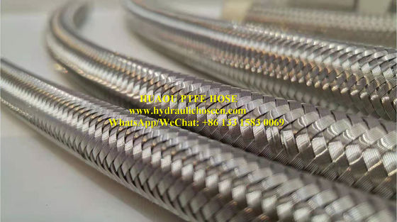 Tubos de Teflão em aço inoxidável / Tubos de PTFE para resistência química Todos os produtos químicos e solventes quimicamente inertes fornecedor