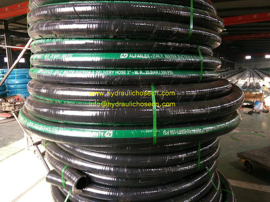 Tubos de descarga de sucção de água de borracha sintética lisa preta -20C 80C Intervalo de temperatura para aplicações industriais fornecedor